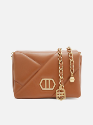 Mini Bag Tiracolo Marrom Arezzo Couro Pingentes