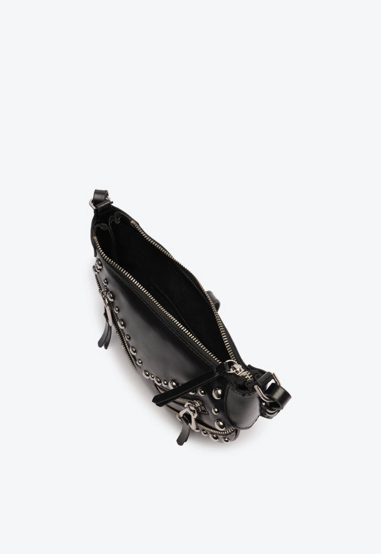 Bolsa Tiracolo Preta Schutz Pequena Violet Studs Couro | ZZ MALL