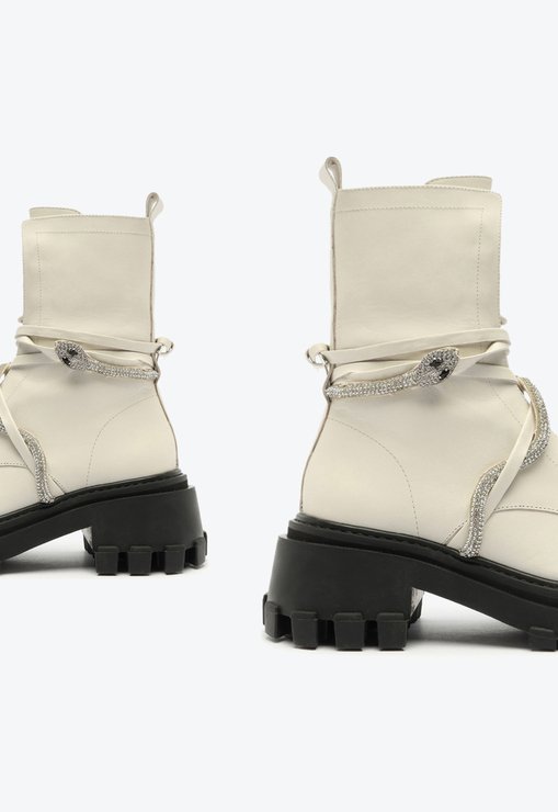 BOTA SNAKE E BRANCA SCHUTZ TRATORADA ORLY COURO