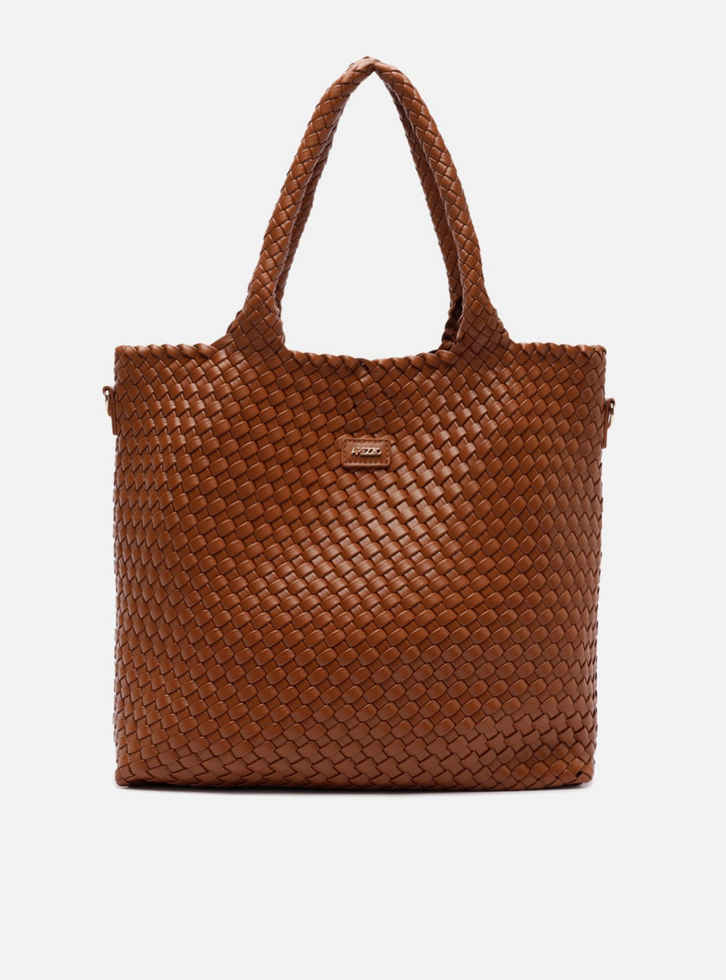 Bolsa Shopping Marrom Grande Tramada
