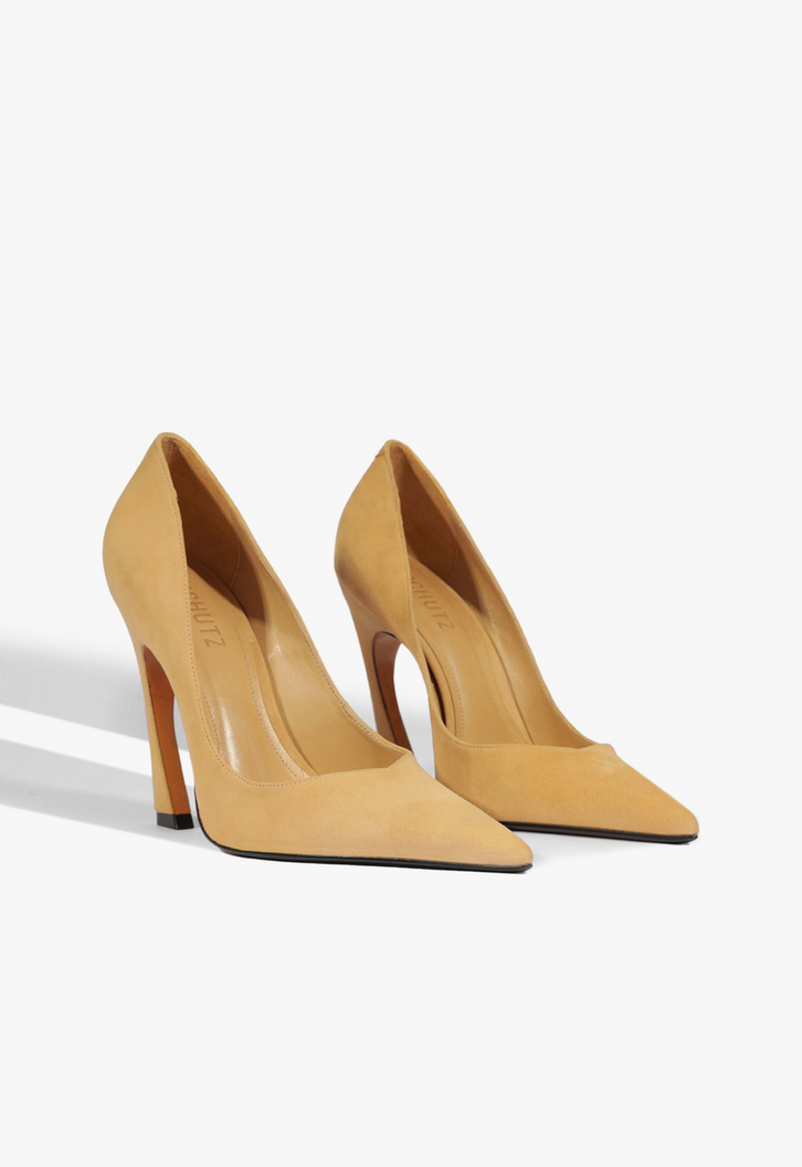 Scarpin Lexi Camurça Bege