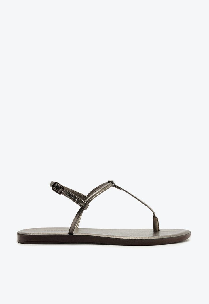 Sandália Slim Monocolor Prata Velho