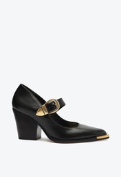 Sapato Western Preto Schutz Salto Bloco Alto Jeane Couro