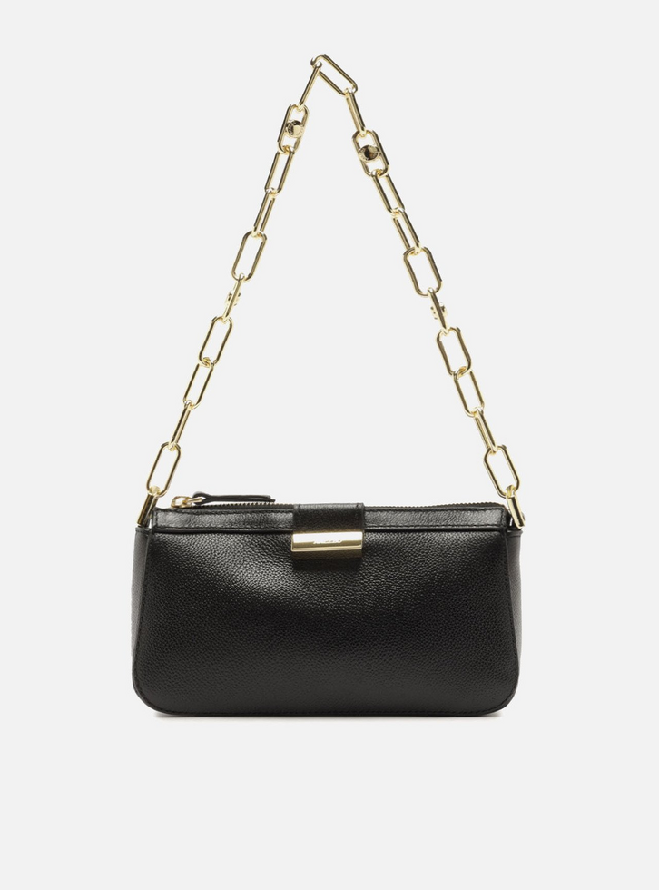 Bolsa Arezzo Shoulder Preta Couro Média Corrente
