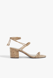 Sandália Block Heel Lace-Up Marrom