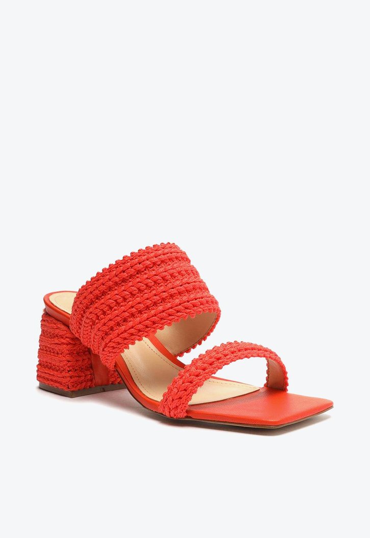 Sand?Lia Coral Arezzo Texturizada Salto Bloco Maju