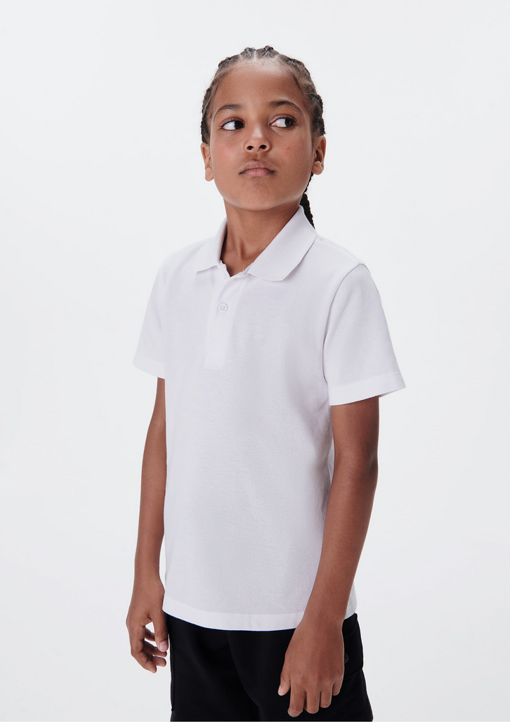 Camisa Polo Branca Hering Infantil Menino Manga Curta Em Piquet
