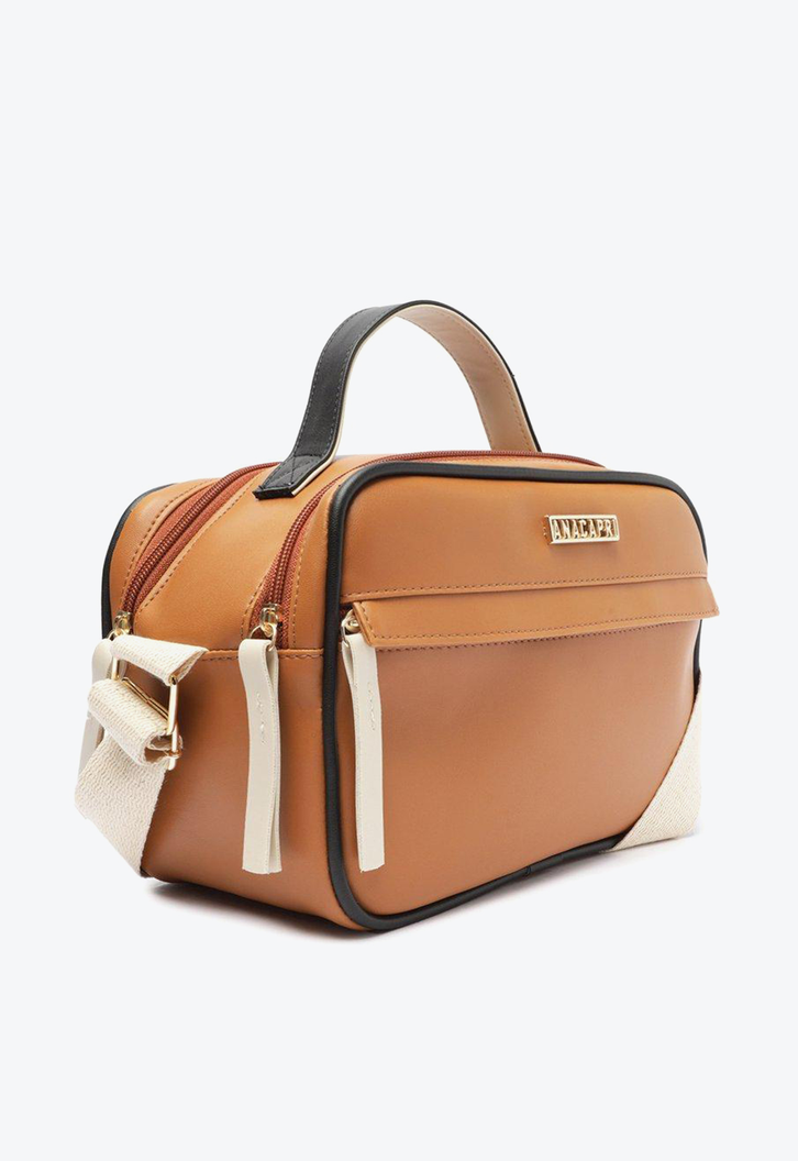 Bolsa Tiracolo Marrom Anacapri Estruturada Grande