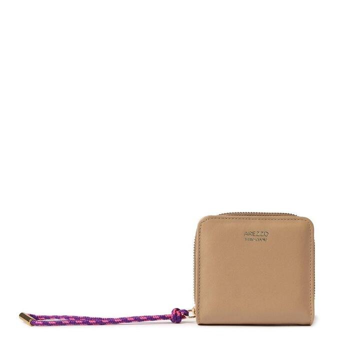 carteira arezzo bege couro donata pequena zz mall