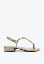 Sandália Slim Metal Comfy Salto Dourada