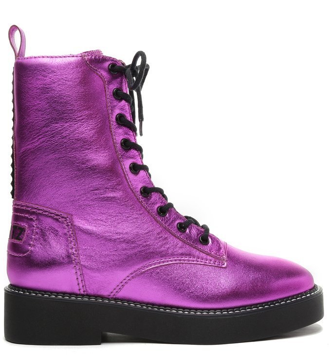 Bota Schutz Coturno Cano Médio Metalizado Roxo | ZZ MALL