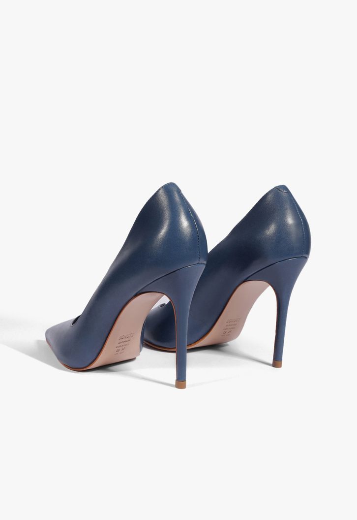 Scarpin Ines High Couro Azul