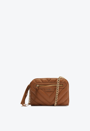 Bolsa Tiracolo Marrom Schutz Pequena Mirella Chevron Couro