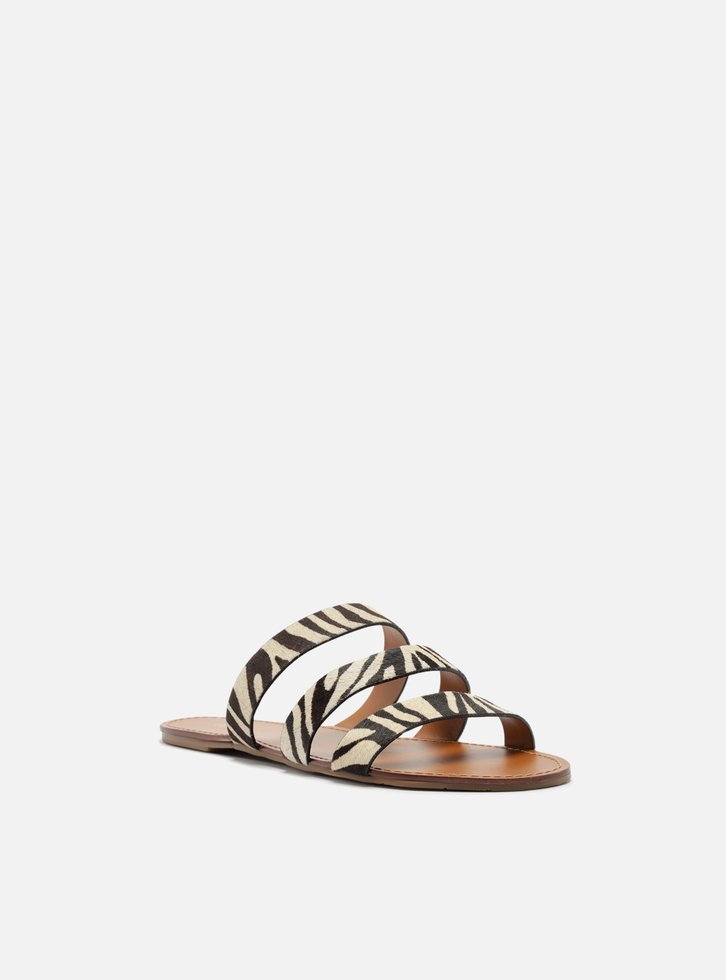 Rasteira Animal Print Flat Tiras Trio