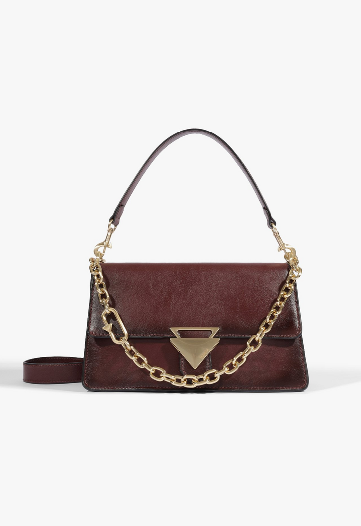 Bolsa Abby Shoulder Média Couro Vinho