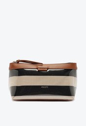 Necessaire Anacapri Média Listras Vinil Azul