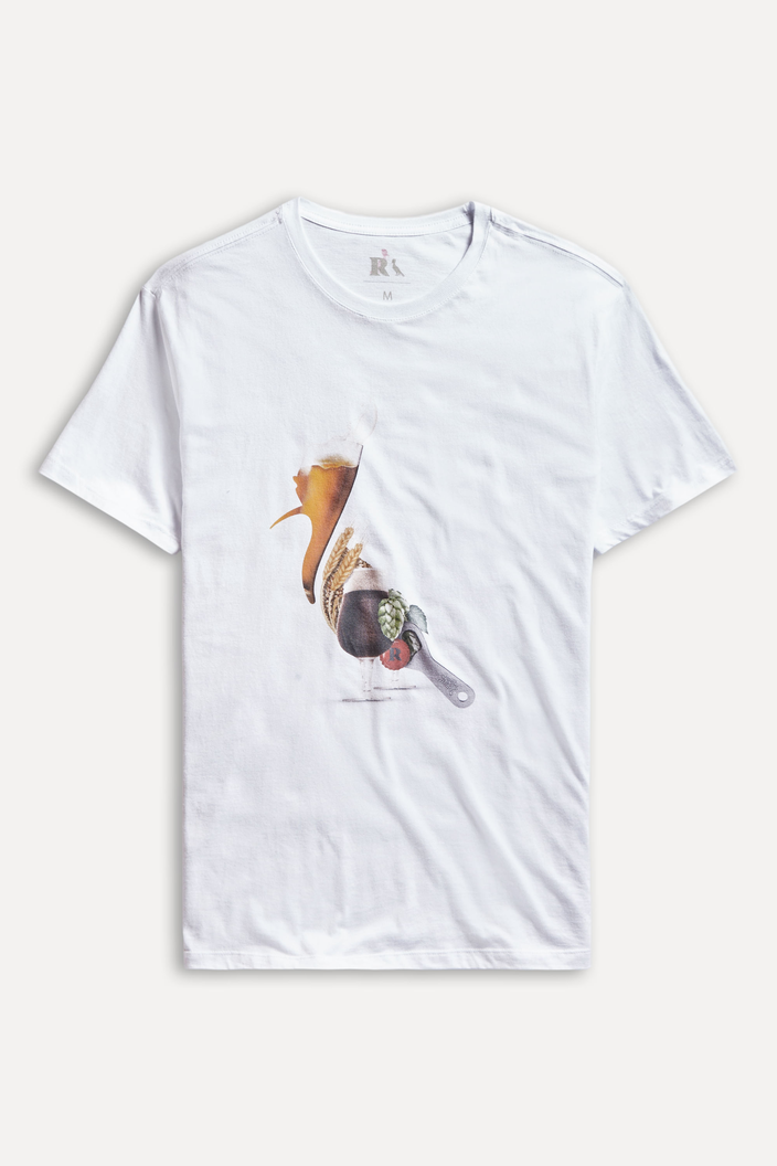 CAMISETA BRANCA LANÇA PERFUME PICA-PAU CERVEJA