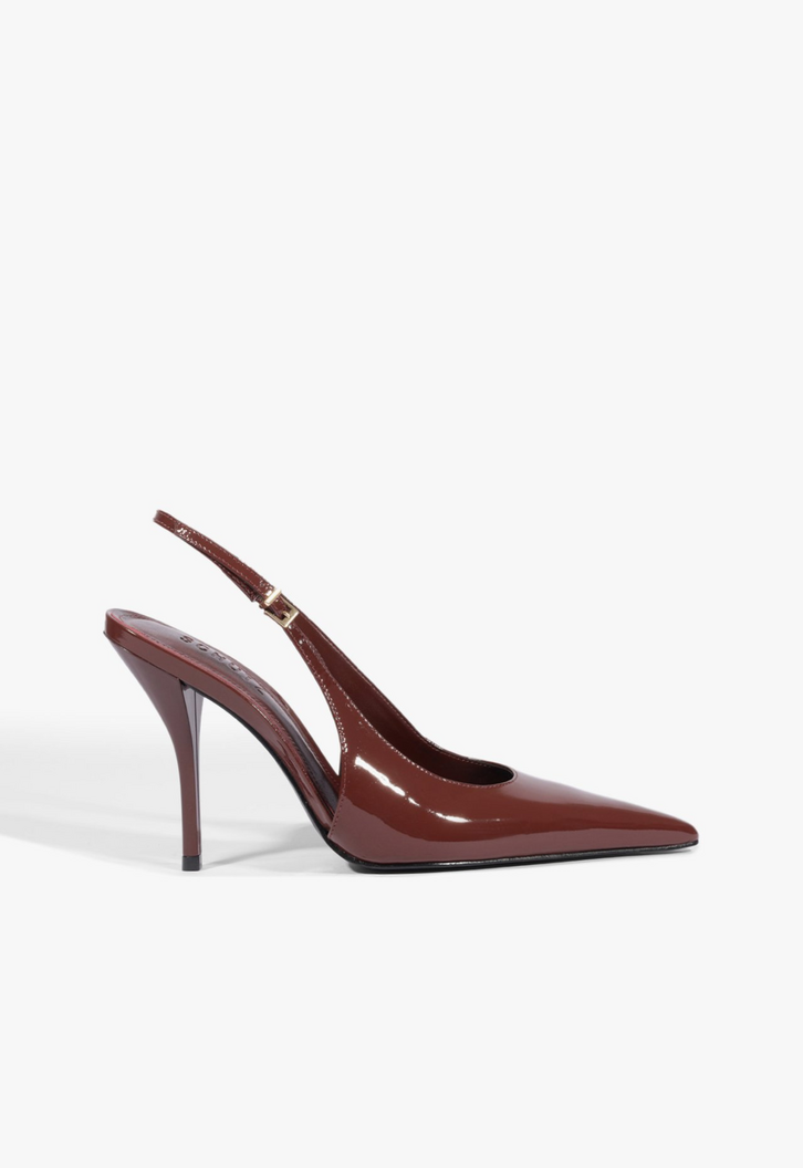 Scarpin Slingback Mid Couro Vinho