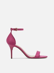 Sandália Salto Médio Rosa Cetim