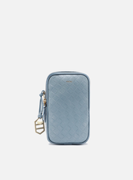 Mini Bag Porta-celular Azul Arezzo Couro Tressê