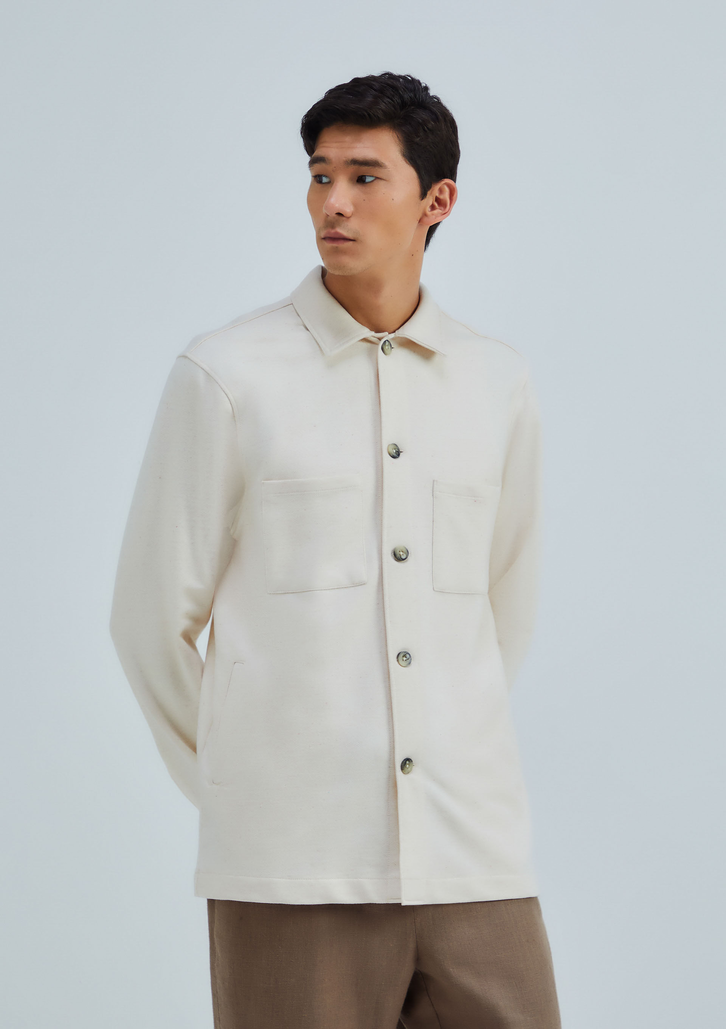 Camisa Manga Longa Off White Hering Texturizada