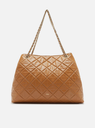 Bolsa Tote Marrom Arezzo Couro Matelassê Grande