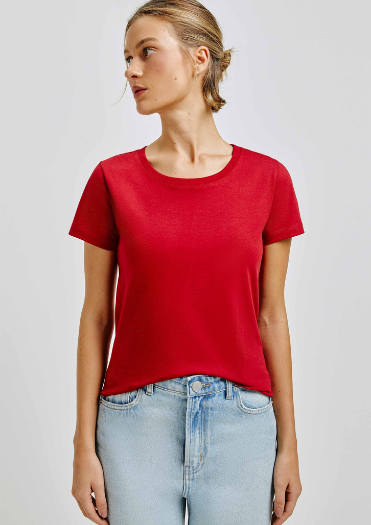 Blusa Básica Vermelha Hering Manga Curta Slim