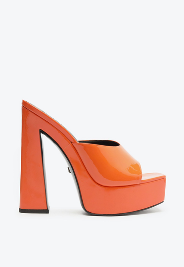 Sapato Mule Plataforma Laranja Schutz New Wedge | ZZ MALL
