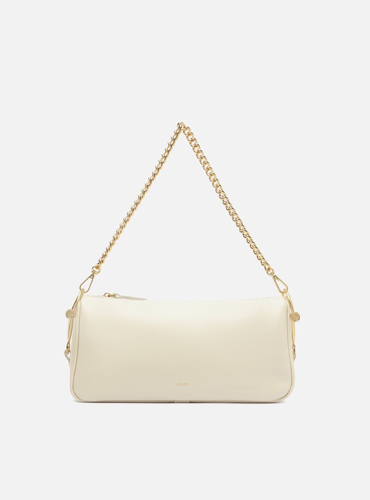 Bolsa Shoulder Off White Couro Média Corrente
