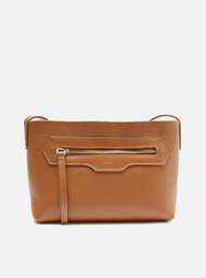 Bolsa Tiracolo Marrom Arezzo Couro Pequena Bolso Frontal