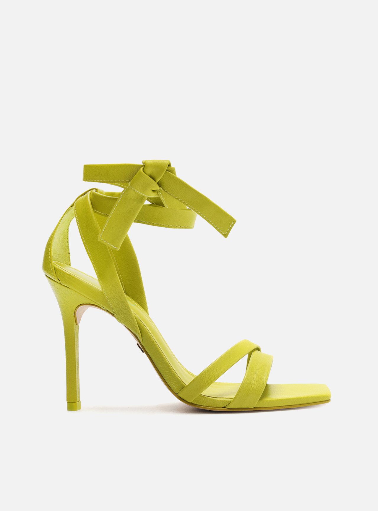 独創的 LACE ALTO SALTO COURO AREZZO VERDE SANDÁLIA UP MALL ZZ | 土地