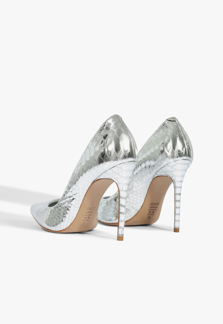 Scarpin Stiletto Glitter Prata