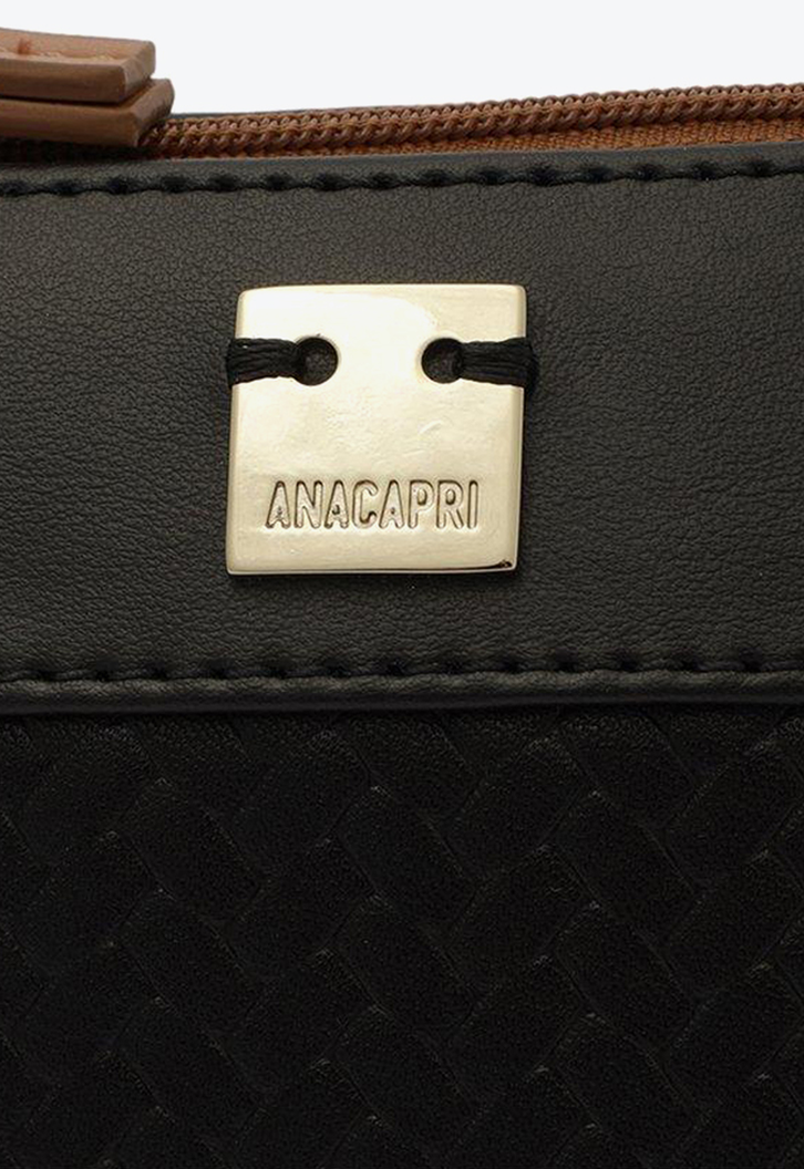 Bolsa Tiracolo Preta Anacapri Tressê Média