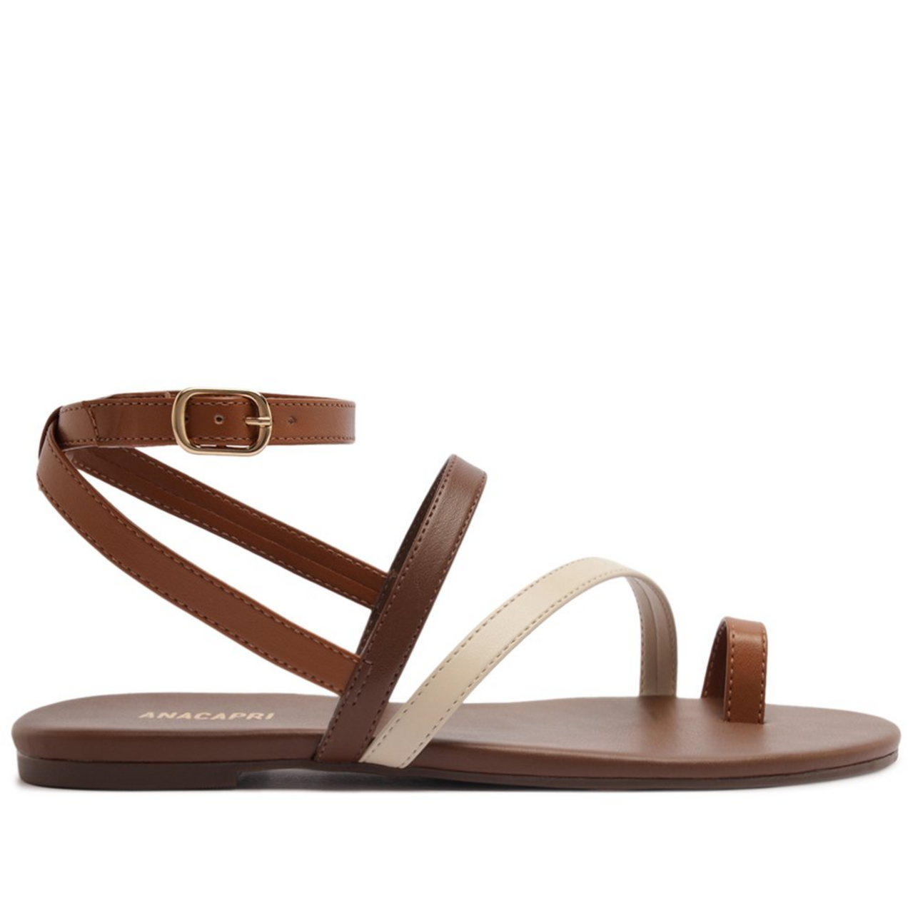 Rasteira Ankle Strap Marrom | ZZ MALL