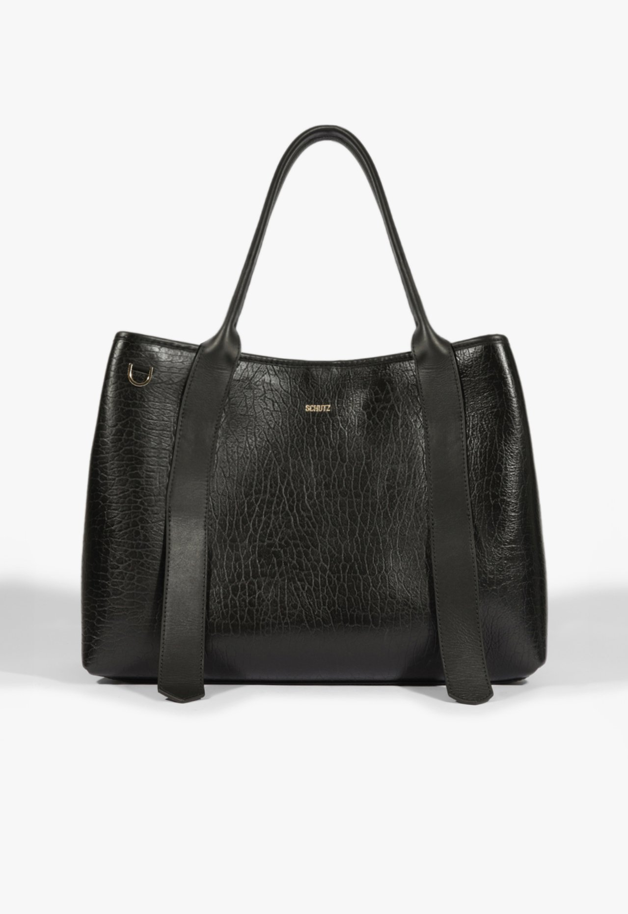 Bolsa Shopping Rachel Couro Preta | ZZ MALL