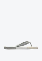 Chinelo De Dedo Prata Brizza Glitter Square
