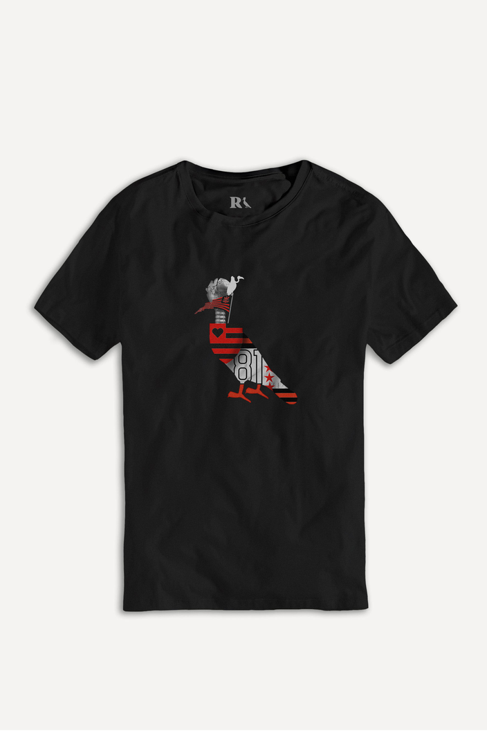 CAMISETA PRETA RESERVA ESTAMPADA PICA PAU 81 FLAMENGO