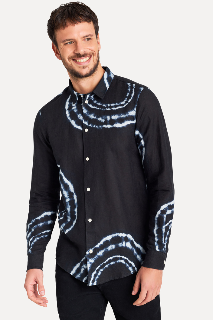 CAMISA PRETA RESERVA ML ESTAMPADA AGUA VIVA