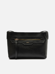 Bolsa Tiracolo Preta Arezzo Couro Pequena Bolso Frontal