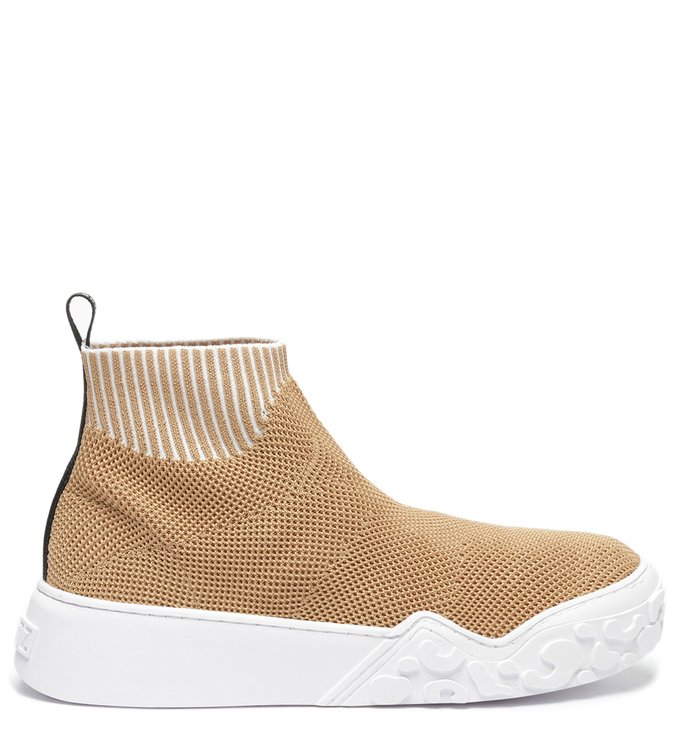 Tênis Schutz Cano Alto Tecido Knit Bege | ZZ MALL