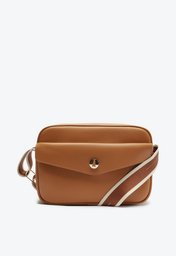Crossbody Marrom Anacapri Bolso Envelope Frontal Média Alça Bicolor