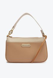 Bolsa Crossbody Marrom Anacapri Baguete Média Placa Metálica