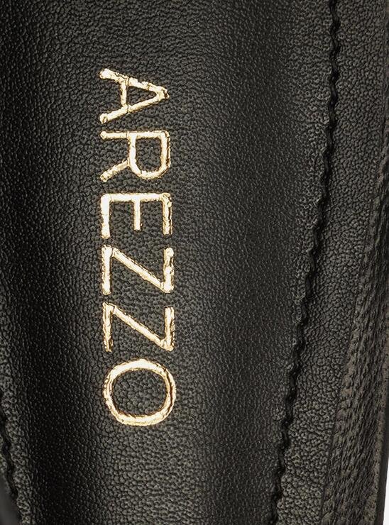 SAPATILHA PRETA AREZZO COURO BICO REDONDO ABERTA