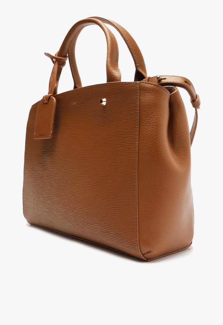 Tote Marrom Arezzo Couro Wave Bella Grande