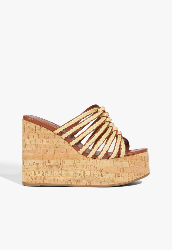 Tamanco Anabela Dahlia Plataforma Tiras Trançadas