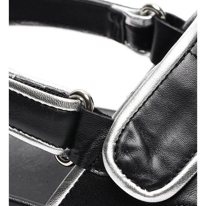 Sporty Schutz Sandal Leather Black/Silver