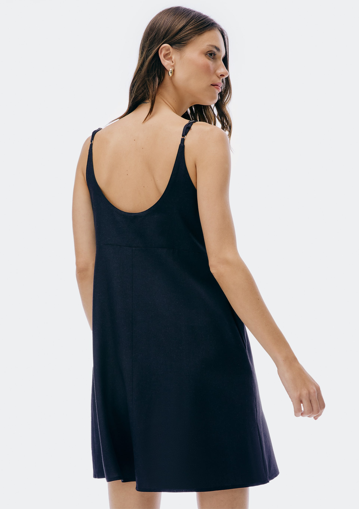 Vestido Preto Hering Curto Em Viscolinho