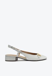 Sapatilha Prata Anacapri Slingback Salto Bloco Bridão