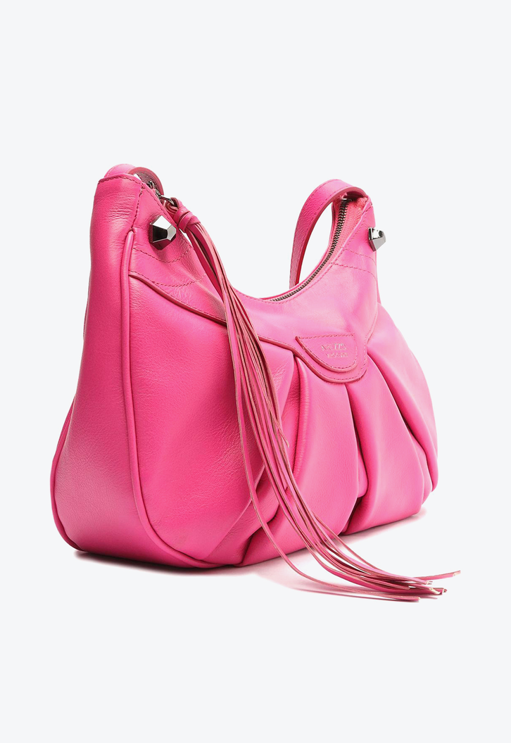 Bolsa Tiracolo Rosa Arezzo Couro Piera Média