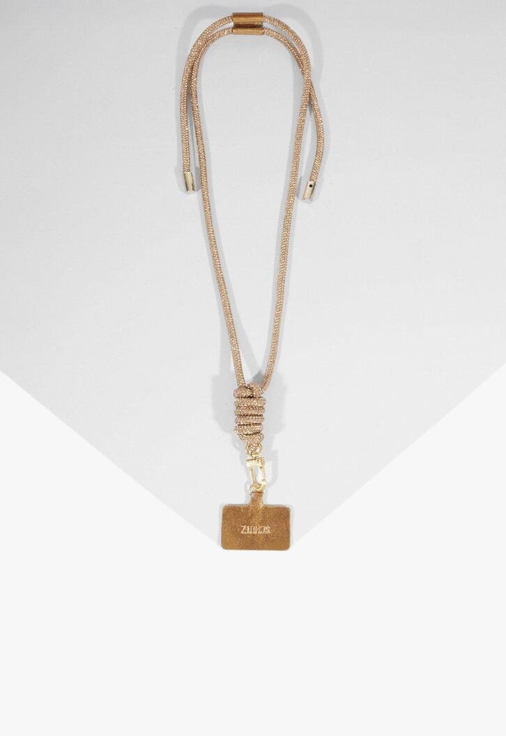 Cordão Celular Nancy Glam Cristais Bronze